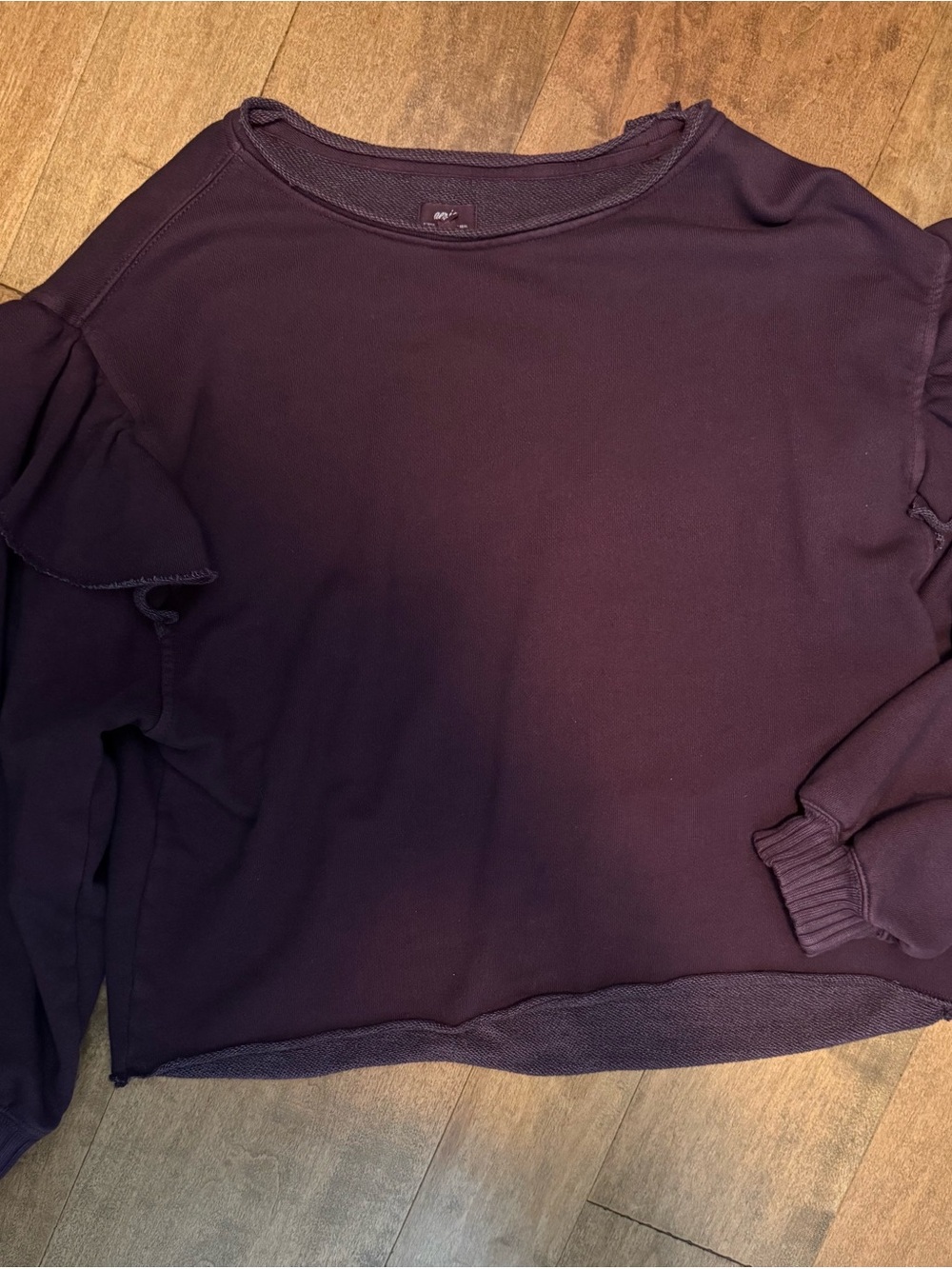 Aerie Women’s Ruffled Sleeve Sweater - Deep Plum